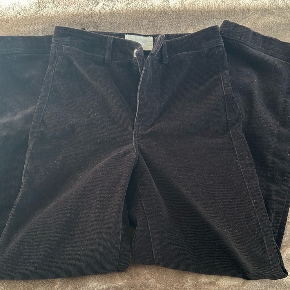 EVERLANE The Corduroy Wide-Leg High-Rise Pant Black Size 2